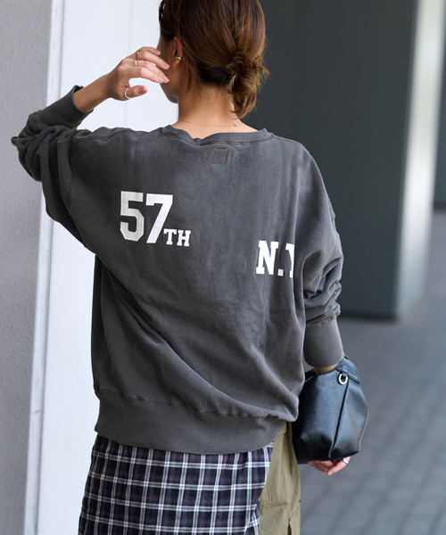 JOURNAL STANDARD relume(ジャーナルスタンダード レリューム)の「【HOLIDAYS COMFORT】VINTAGEカコウロゴスウェット(スウェット・レディース・サックスブルー/ブラック系その他/ライトグレー/ピンク・FREE)」の6枚目の写真