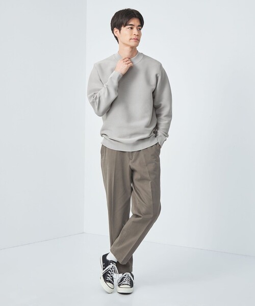 green label relaxing（グリーンレーベルリラクシング）の「スリーシーズン  ガーター編み 長袖 モックネック カットソー -マシンウォッシャブル-（ニット/セーター・メンズ・ターコイズブルー/ブラック/ライトグレー/モカ・M/L/XL/S）」の6枚目の写真