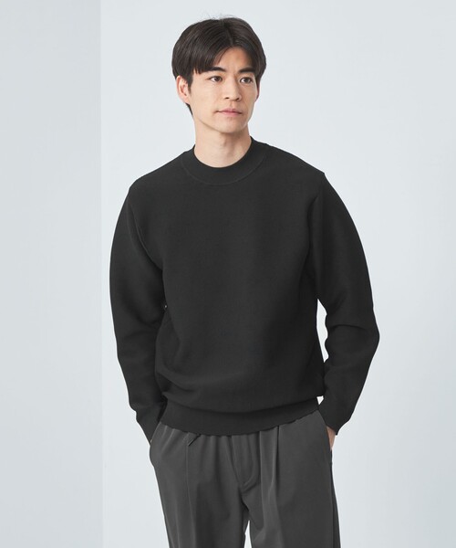 green label relaxing（グリーンレーベルリラクシング）の「スリーシーズン  ガーター編み 長袖 モックネック カットソー -マシンウォッシャブル-（ニット/セーター・メンズ・ターコイズブルー/ブラック/ライトグレー/モカ・M/L/XL/S）」の7枚目の写真