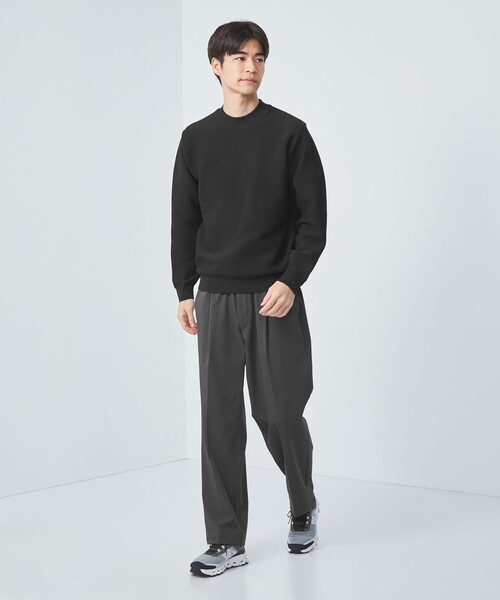 green label relaxing（グリーンレーベルリラクシング）の「スリーシーズン  ガーター編み 長袖 モックネック カットソー -マシンウォッシャブル-（ニット/セーター・メンズ・ターコイズブルー/ブラック/ライトグレー/モカ・M/L/XL/S）」の8枚目の写真