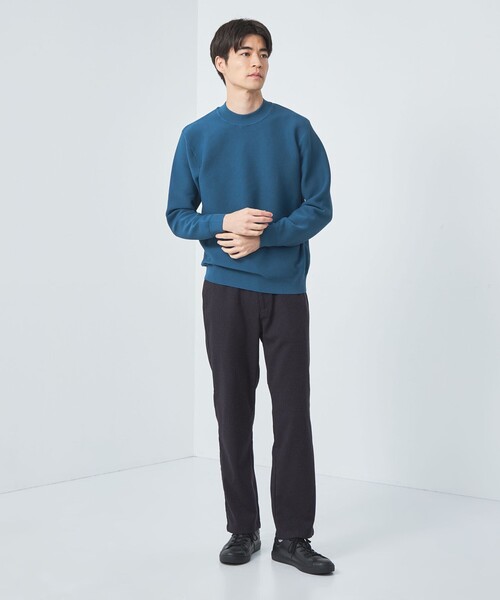 green label relaxing（グリーンレーベルリラクシング）の「スリーシーズン  ガーター編み 長袖 モックネック カットソー -マシンウォッシャブル-（ニット/セーター・メンズ・ターコイズブルー/ブラック/ライトグレー/モカ・M/L/XL/S）」の10枚目の写真