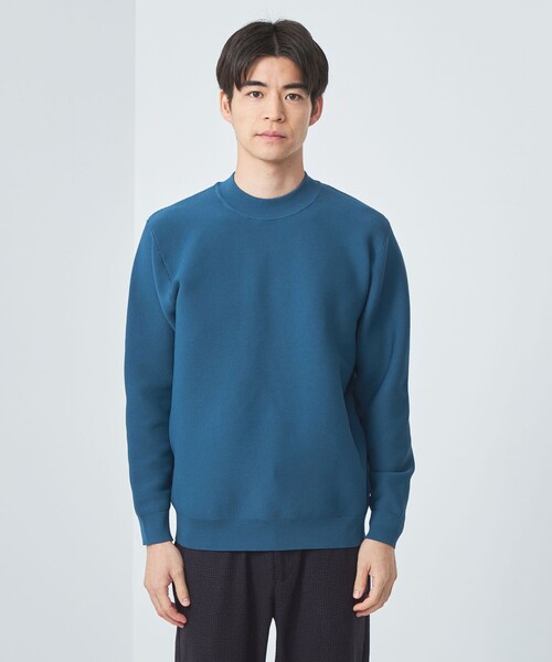 green label relaxing（グリーンレーベルリラクシング）の「スリーシーズン  ガーター編み 長袖 モックネック カットソー -マシンウォッシャブル-（ニット/セーター・メンズ・ターコイズブルー/ブラック/ライトグレー/モカ・M/L/XL/S）」の11枚目の写真