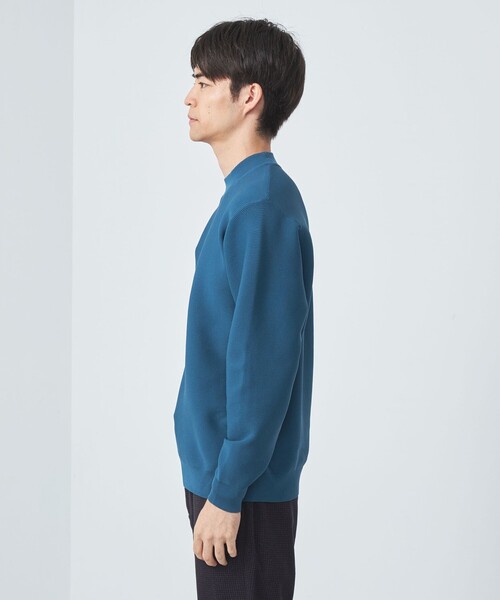 green label relaxing（グリーンレーベルリラクシング）の「スリーシーズン  ガーター編み 長袖 モックネック カットソー -マシンウォッシャブル-（ニット/セーター・メンズ・ターコイズブルー/ブラック/ライトグレー/モカ・M/L/XL/S）」の12枚目の写真