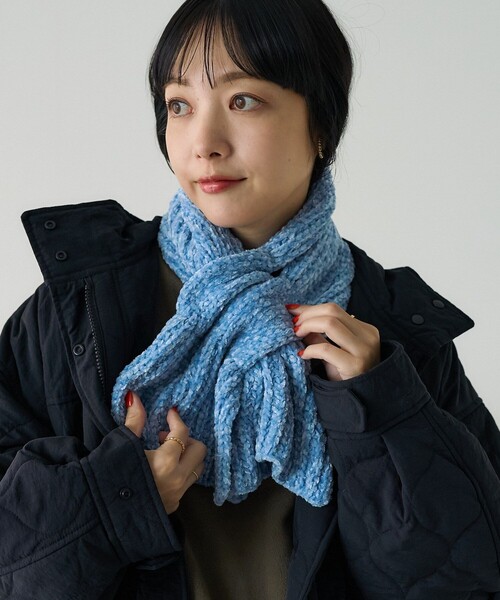 FREAK'S STORE（フリークスストア）の「ラメマフラー（マフラー・レディース・サックスブルー/チャコール/オフホワイト・ONE SIZE）」の8枚目の写真