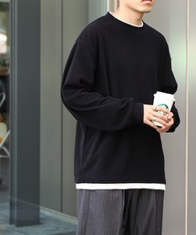 【ZIP FIVE】 コーデュロイ 9W ストレッチ コール TC天竺 フェイクレイヤード 長袖 Tシャツ / ロンT