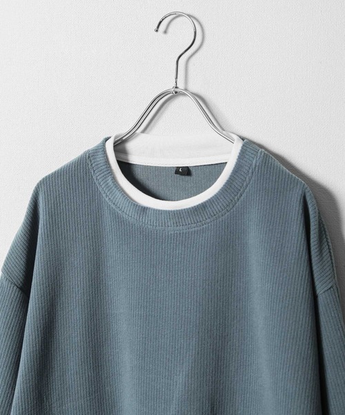 ZIP FIVE(ジップファイブ)の「【ZIP FIVE】 コーデュロイ 9W ストレッチ コール TC天竺 フェイクレイヤード 長袖 Tシャツ / ロンT(Tシャツ/カットソー・メンズ・ブラウン/ブルーグリーン/ブラック・MEDIUM/LARGE/X-LARGE)」の7枚目の写真