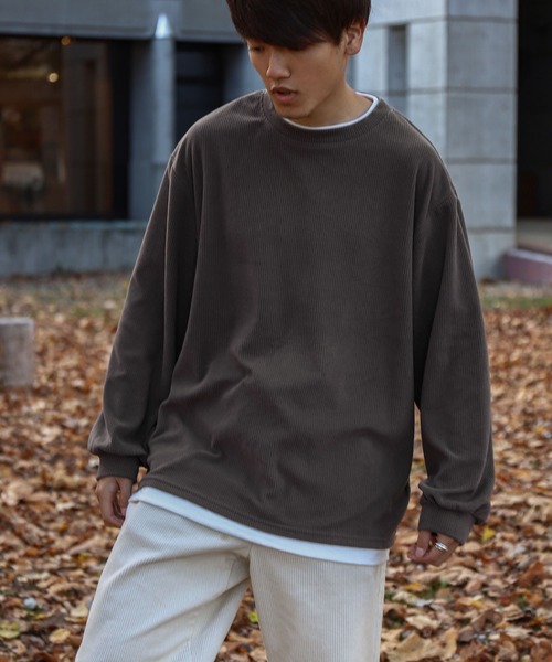 ZIP FIVE(ジップファイブ)の「【ZIP FIVE】 コーデュロイ 9W ストレッチ コール TC天竺 フェイクレイヤード 長袖 Tシャツ / ロンT(Tシャツ/カットソー・メンズ・ブラウン/ブルーグリーン/ブラック・MEDIUM/LARGE/X-LARGE)」の16枚目の写真