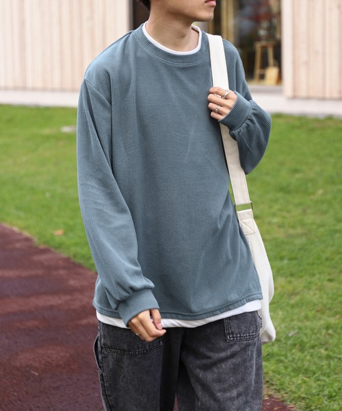 ZIP FIVE(ジップファイブ)の「【ZIP FIVE】 コーデュロイ 9W ストレッチ コール TC天竺 フェイクレイヤード 長袖 Tシャツ / ロンT(Tシャツ/カットソー・メンズ・ブラウン/ブルーグリーン/ブラック・MEDIUM/LARGE/X-LARGE)」の22枚目の写真