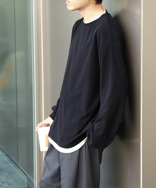 ZIP FIVE(ジップファイブ)の「【ZIP FIVE】 コーデュロイ 9W ストレッチ コール TC天竺 フェイクレイヤード 長袖 Tシャツ / ロンT(Tシャツ/カットソー・メンズ・ブラウン/ブルーグリーン/ブラック・MEDIUM/LARGE/X-LARGE)」の18枚目の写真