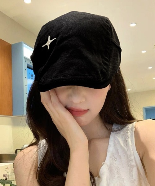 Miniministore（ミニミニストア）の「ハンチング キャップ 無地 帽子（キャスケット・レディース・ネイビー/ブラウン/キャメル/ホワイト/ブラック・FREE）」の3枚目の写真