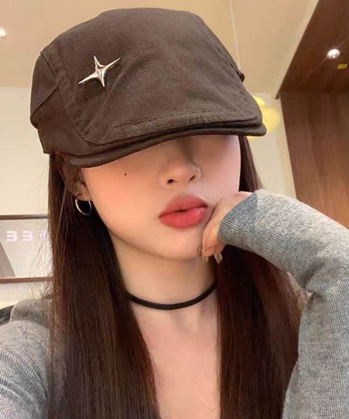 Miniministore（ミニミニストア）の「ハンチング キャップ 無地 帽子（キャスケット・レディース・ネイビー/ブラウン/キャメル/ホワイト/ブラック・FREE）」の12枚目の写真