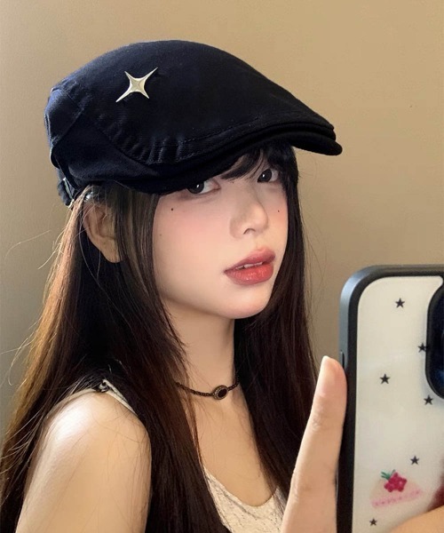 Miniministore（ミニミニストア）の「ハンチング キャップ 無地 帽子（キャスケット・レディース・ネイビー/ブラウン/キャメル/ホワイト/ブラック・FREE）」の13枚目の写真