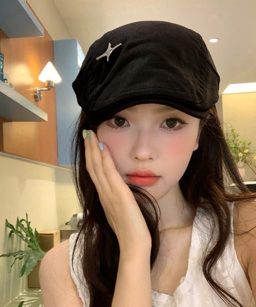 Miniministore（ミニミニストア）の「ハンチング キャップ 無地 帽子（キャスケット・レディース・ネイビー/ブラウン/キャメル/ホワイト/ブラック・FREE）」の15枚目の写真