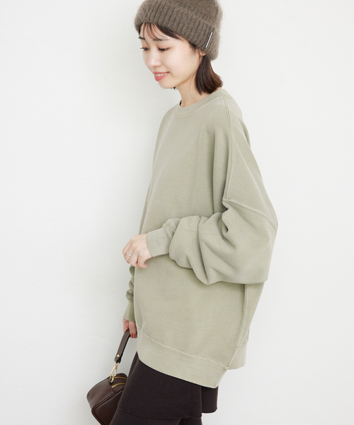 ⭐︎新品タグ付⭐︎ SLOB IENA ビックシルエットピグメント裏毛プルオーバー SLOBE IENA ビックシルエットピグメント裏毛プルオーバー レディース