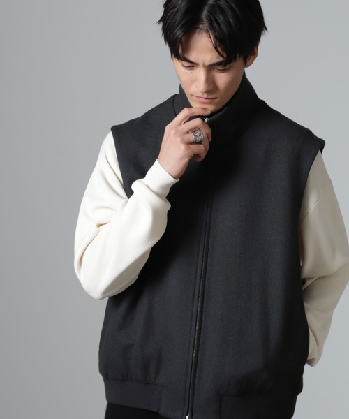 NANO universe(ナノユニバース)の「「100%ウール」ジップベスト(ベスト・メンズ・ブルーグレー/ダークネイビー・M/L)」の3枚目の写真