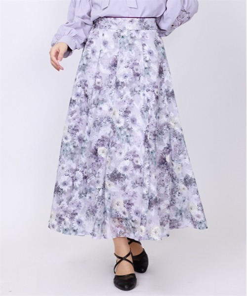 axes femme（アクシーズファム）の「ガーベラ柄ジャカードスカート（スカート・レディース・ラベンダー/ブラウン/ホワイト・FREE）」の3枚目の写真