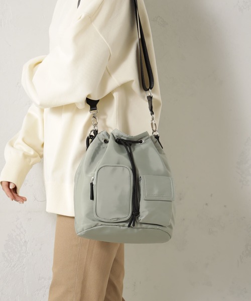 FOUND GOOD（ファウンドグッド）の「ポケット2WAYショルダー（ショルダーバッグ・レディース・ブラック/アイボリー/グリーン系8・FREE）」の8枚目の写真