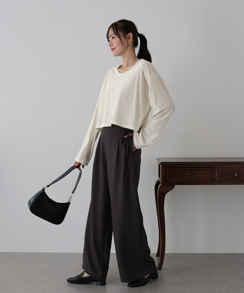 BLUEEAST(ブルーイースト)の「シアーベロアショート丈ロンT(Tシャツ/カットソー・レディース・ネイビー/モカ/アイボリー・MEDIUM)」の15枚目の写真