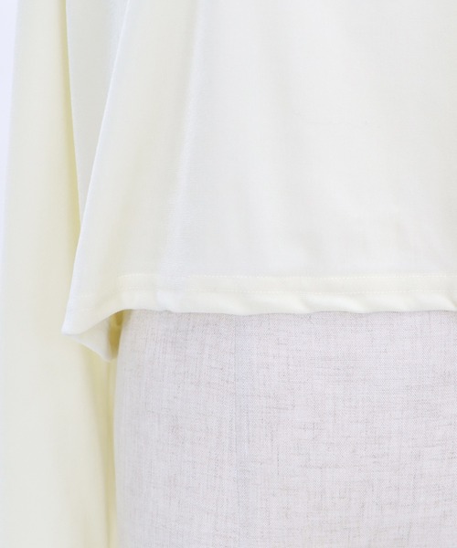 BLUEEAST(ブルーイースト)の「シアーベロアショート丈ロンT(Tシャツ/カットソー・レディース・ネイビー/モカ/アイボリー・MEDIUM)」の5枚目の写真