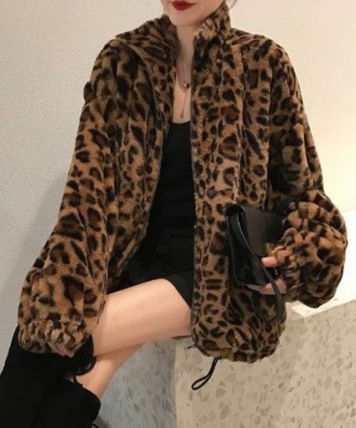 おしゃれスタ(オシャレスタ)の「レオパード柄もこもこジッパージャケット(その他アウター・レディース・アニマル・S/XL/M/L)」の8枚目の写真