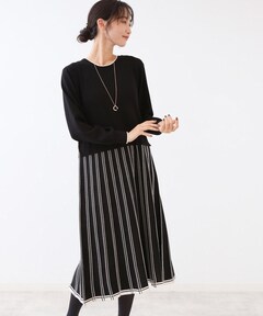 Striped Jacquard Knit Dress（ワンピース）｜Her lip to（ハーリップ