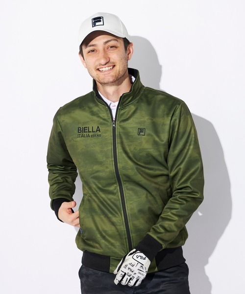 FILA GOLF(フィラゴルフ )の「【FILA GOLF/フィラゴルフ】ボンディングブルゾン ゴルフ カモフラージュ総柄 防風(ブルゾン・メンズ・ネイビー/ブラック/カーキ/ライトグレー・XX-LARGE/LARGE/X-LARGE/MEDIUM)」の3枚目の写真