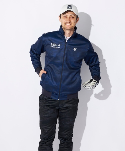 FILA GOLF(フィラゴルフ )の「【FILA GOLF/フィラゴルフ】ボンディングブルゾン ゴルフ カモフラージュ総柄 防風(ブルゾン・メンズ・ネイビー/ブラック/カーキ/ライトグレー・XX-LARGE/LARGE/X-LARGE/MEDIUM)」の12枚目の写真
