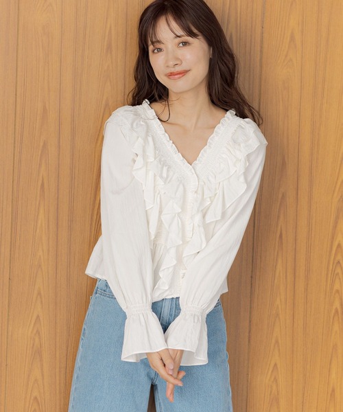 セール】ボリュームフリルブラウス 289332（シャツ/ブラウス）｜mysty