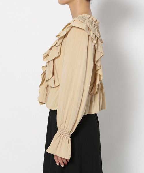 mysty woman（ミスティウーマン）の「ボリュームフリルブラウス　289332（シャツ/ブラウス・レディース・オフホワイト/ブラック/ベージュ・FREE）」の10枚目の写真
