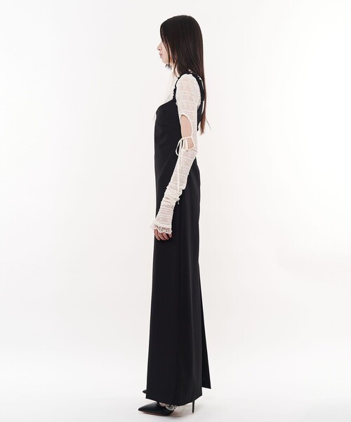 STUDIOUS（ステュディオス）の「【POOLDE/プールデ】Pitch Black Dress/キャミワンピース/キャミドレス/ジャンパースカート（ワンピース・レディース・ブラック・M）」の2枚目の写真