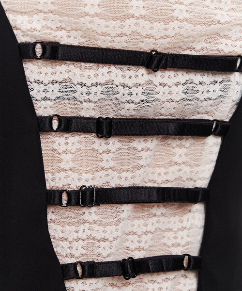 STUDIOUS（ステュディオス）の「【POOLDE/プールデ】Pitch Black Dress/キャミワンピース/キャミドレス/ジャンパースカート（ワンピース・レディース・ブラック・M）」の7枚目の写真