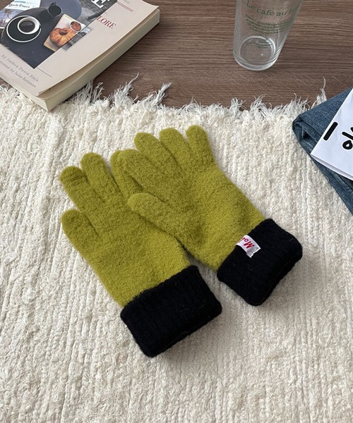 バイカラーニット手袋（手袋）｜aimoha（アイモハ）のファッション通販