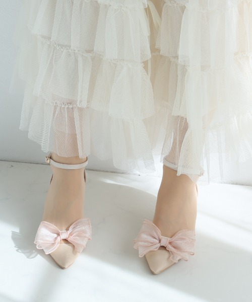 VIVIAN(ヴィヴィアン)の「シアーリボンポインテッドトゥセパレートパンプス 結婚式 二次会 パーティー フォーマル オケージョン(パンプス・レディース・クリアブラック/アイボリー/ブラック/シルバー/ピンクベージュ・LL/L/M/S)」の14枚目の写真