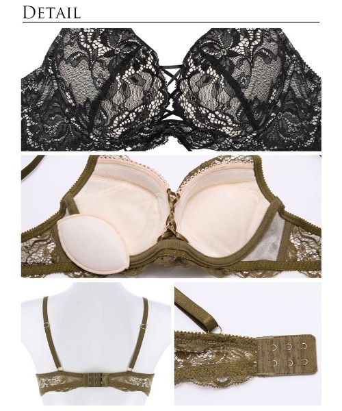 リュクス カット レースアップ ブラジャー & バック透け Tバック ショーツ（ブラ&ショーツ）｜Reinest（レイネスト）