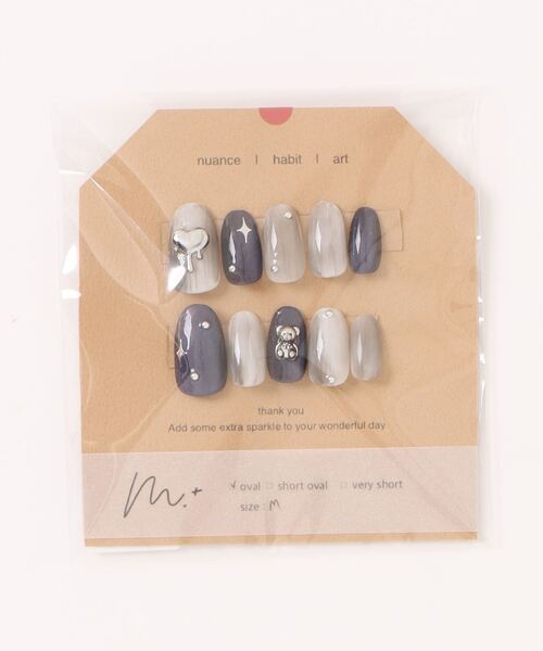 tone（トーン）の「【m.+】NO.5 heart　bear(MA)（ネイルシール/ネイルチップ・レディース・パープル・L/M/S）」の6枚目の写真