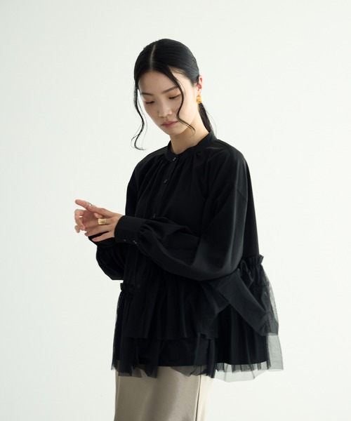 Trish(トリッシュ)の「アシメチュールBL(シャツ/ブラウス・レディース・ホワイト/ブラック・MEDIUM)」の17枚目の写真