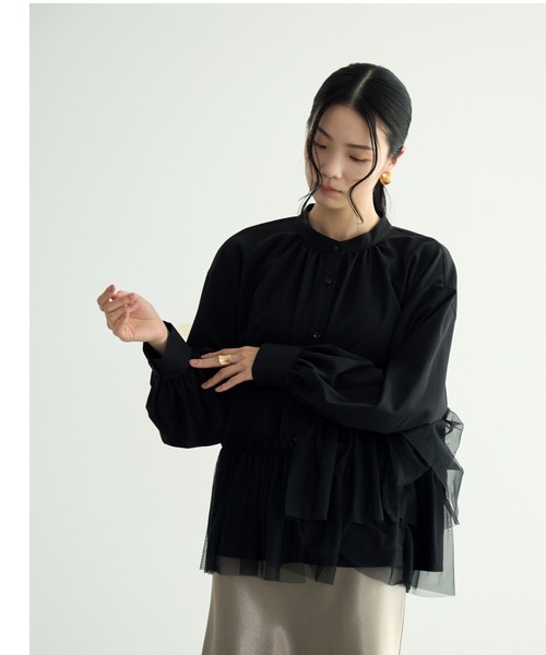 Trish(トリッシュ)の「アシメチュールBL(シャツ/ブラウス・レディース・ホワイト/ブラック・MEDIUM)」の18枚目の写真