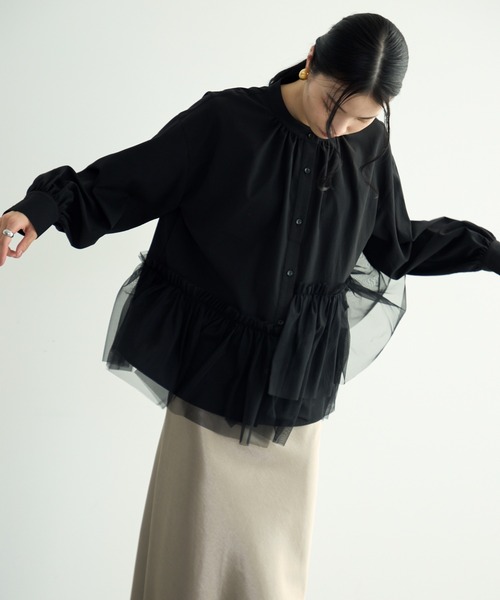Trish(トリッシュ)の「アシメチュールBL(シャツ/ブラウス・レディース・ホワイト/ブラック・MEDIUM)」の21枚目の写真