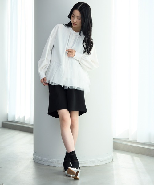 Trish(トリッシュ)の「アシメチュールBL(シャツ/ブラウス・レディース・ホワイト/ブラック・MEDIUM)」の19枚目の写真