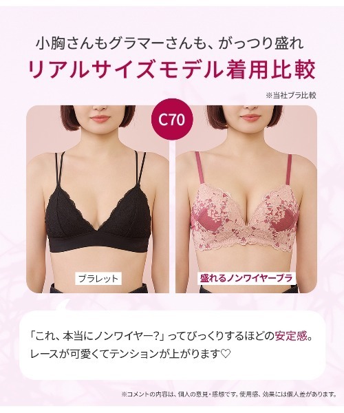 盛りブラ・ノンワイヤーで、驚きのがっつり盛り！】盛れるノン