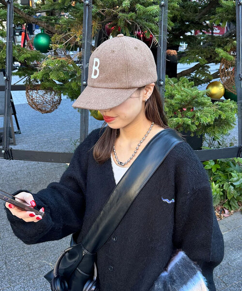 CIAOPANIC（チャオパニック）の「ウールライクロゴキャップ（キャップ・レディース・レッド/グリーン/ブラウン/ネイビー・FREE）」の8枚目の写真