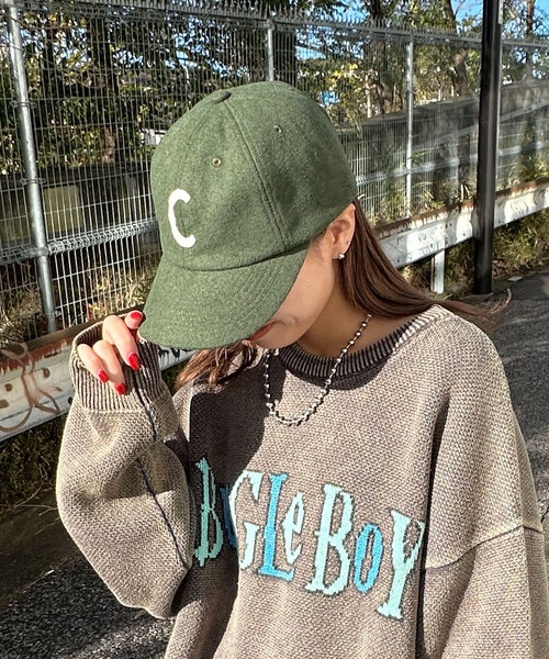 CIAOPANIC（チャオパニック）の「ウールライクロゴキャップ（キャップ・レディース・レッド/グリーン/ブラウン/ネイビー・FREE）」の5枚目の写真