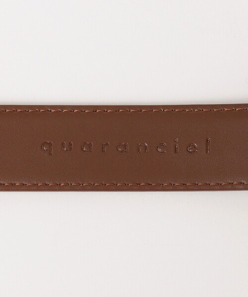 quaranciel: オーバル バックル ステッチ レザー ベルト（ベルト