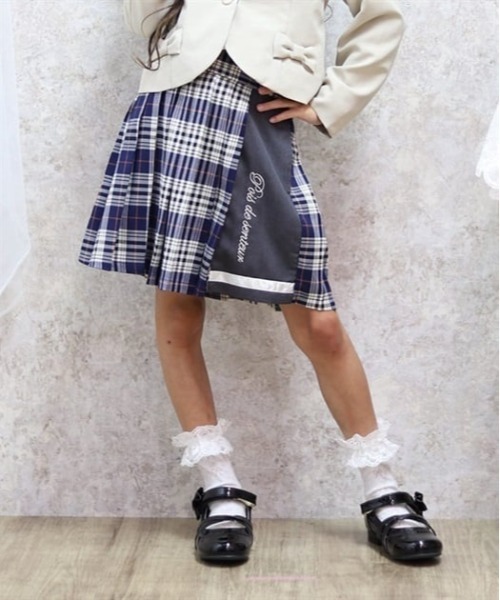 axes femme(アクシーズファム)の「ラメ刺繍配色チェックスカパン(その他パンツ・キッズ・レッド/ネイビー・LARGE/MEDIUM/SMALL)」の7枚目の写真