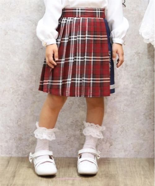 axes femme(アクシーズファム)の「ラメ刺繍配色チェックスカパン(その他パンツ・キッズ・レッド/ネイビー・LARGE/MEDIUM/SMALL)」の6枚目の写真