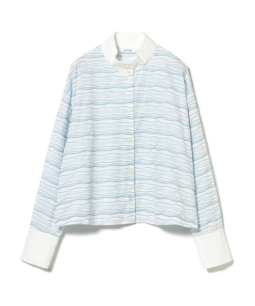 SETTO（セット）の「SETTO / CALM OKKAKE SHIRT オッカケシャツ（シャツ/ブラウス・レディース・サックスブルー/ブルー・ONE SIZE）」の6枚目の写真