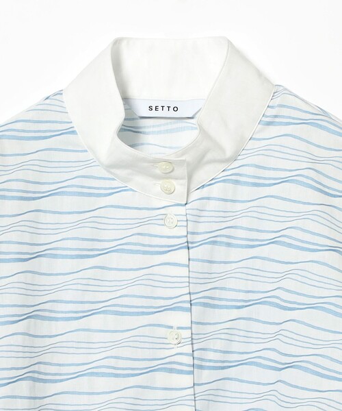 SETTO（セット）の「SETTO / CALM OKKAKE SHIRT オッカケシャツ（シャツ/ブラウス・レディース・サックスブルー/ブルー・ONE SIZE）」の7枚目の写真