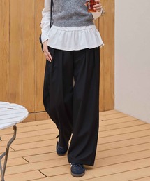 CHAN ME | 【新色追加】タックボリュームワイドスラックス(スラックス)