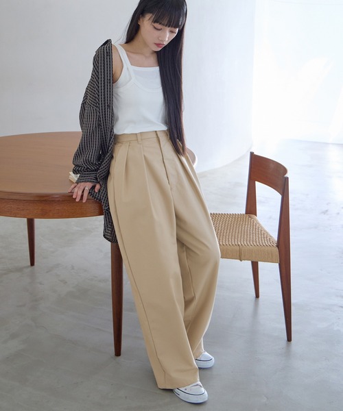 新色追加】タックボリュームワイドスラックス（スラックス）｜CHAN ME