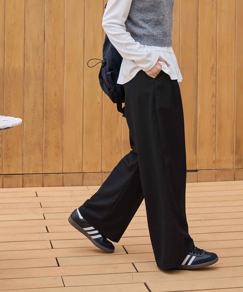 CHAN ME（チャンミ）の「【新色追加】タックボリュームワイドスラックス（スラックス・レディース・ブラック/チャコールグレー/ライトグレー/ベージュ/ネイビー/ブラウン・SMALL/MEDIUM/LARGE/X-LARGE/X-SMALL）」の19枚目の写真